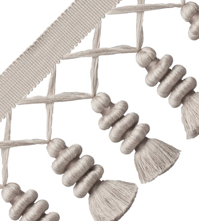 Caitlin Tassel Fringe Trimming by Samuel & Sons Silver Cloud