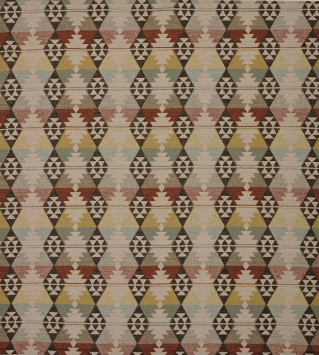 Caledonia Fabric by Osborne & Little Aqua/Terracotta