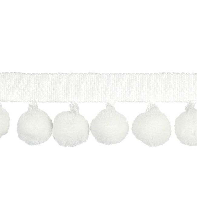 Calypso Solid Bobble Fringe 47mm Trimming by Houles Blanc