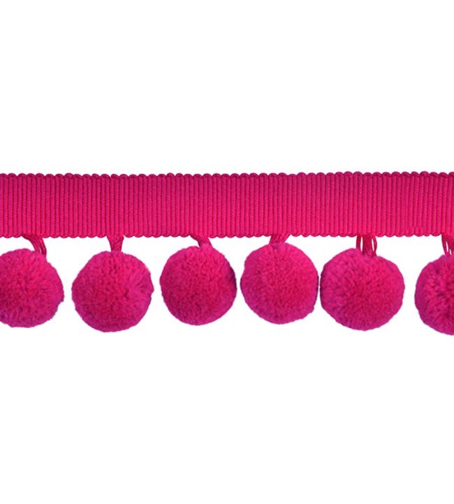Calypso Solid Bobble Fringe 47mm Trimming by Houles Fuchsia