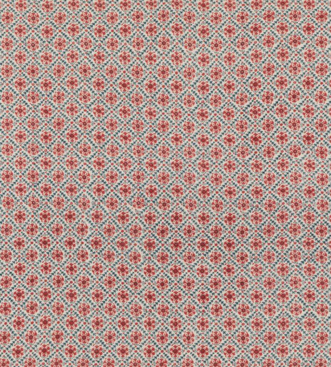 Camden Trellis Fabric by GP & J Baker Red/Blue