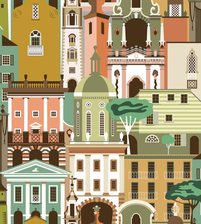 Campanile Wallpaper by Mini Moderns Totem Green