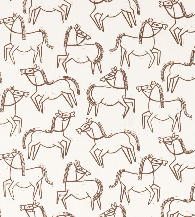 Canter Print Fabric by Scion Chestnut