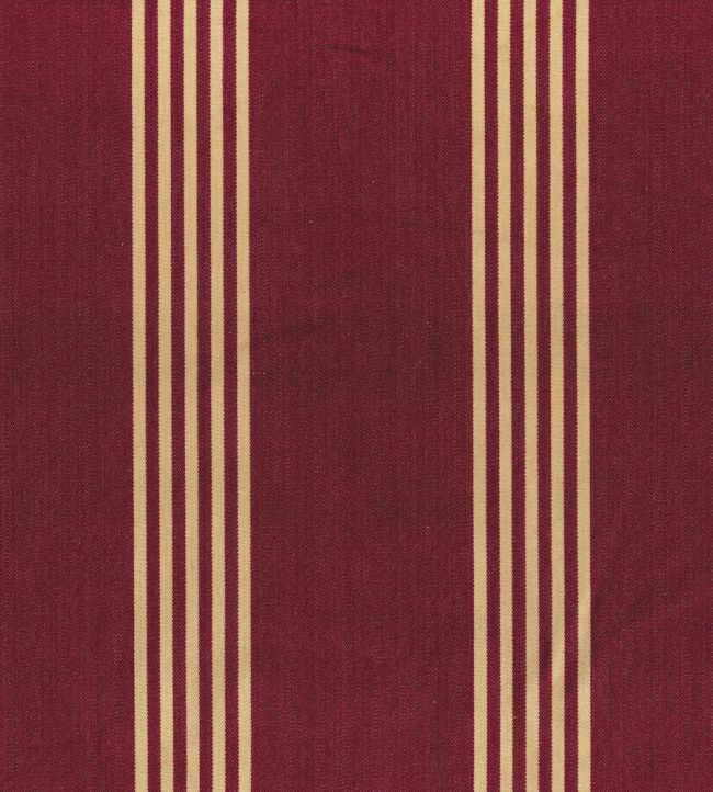 Canvas Stripe Fabric by Ian Mankin Antique Claret