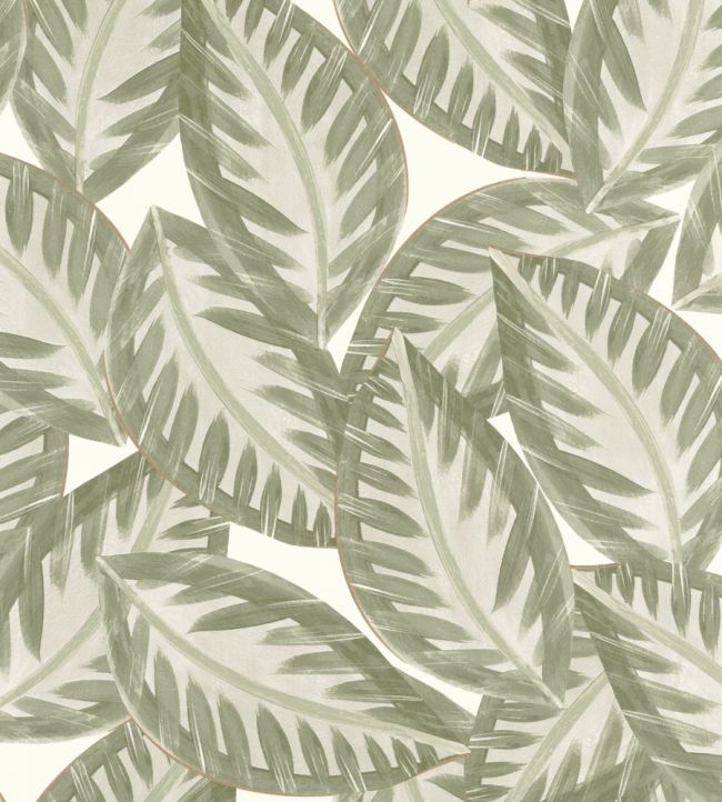 Caracas Wallpaper by Caselio Vert Kaki Or