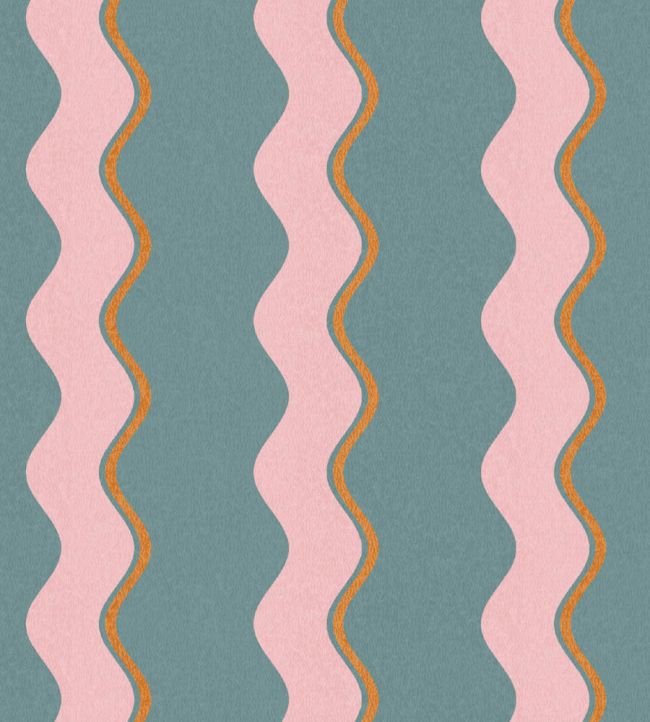 Cari Wave Wallpaper by Woodchip & Magnolia Marine Blue