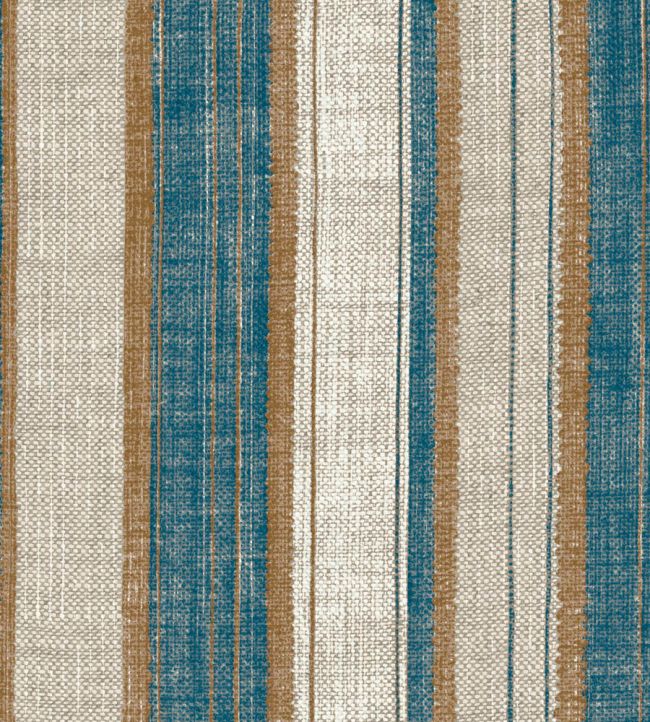 Carskiey Broad Stripe Wallpaper by Fermoie Blue/Brown