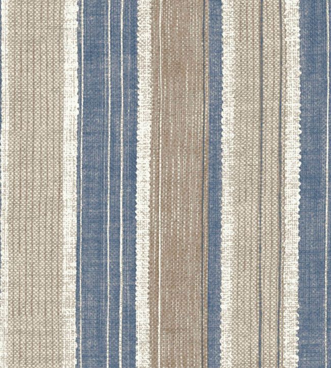 Carskiey Broad Stripe Wallpaper by Fermoie Blue/White