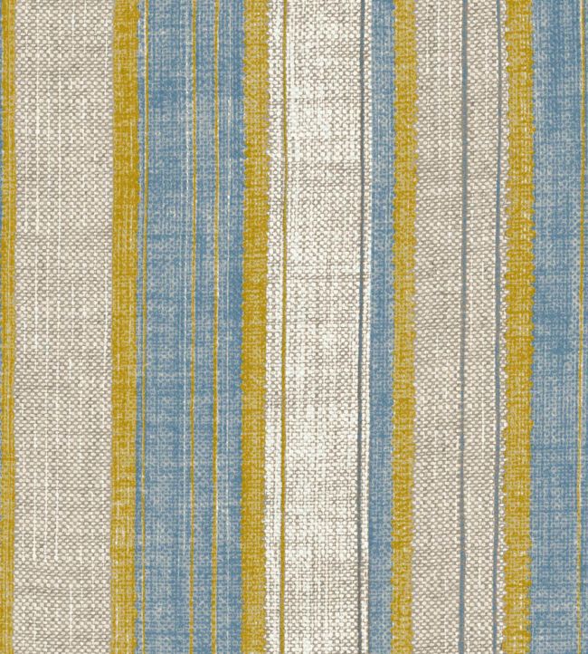 Carskiey Broad Stripe Wallpaper by Fermoie Blue/Yellow