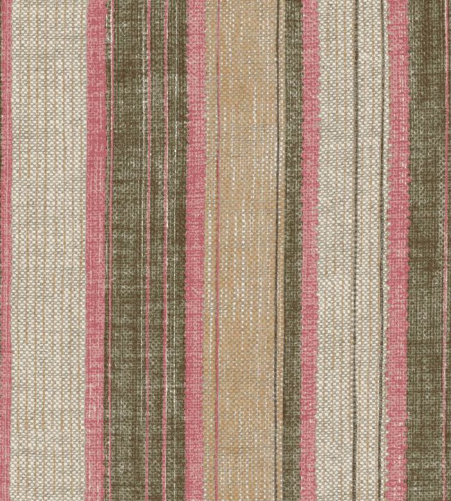 Carskiey Broad Stripe Wallpaper by Fermoie Green/Pink