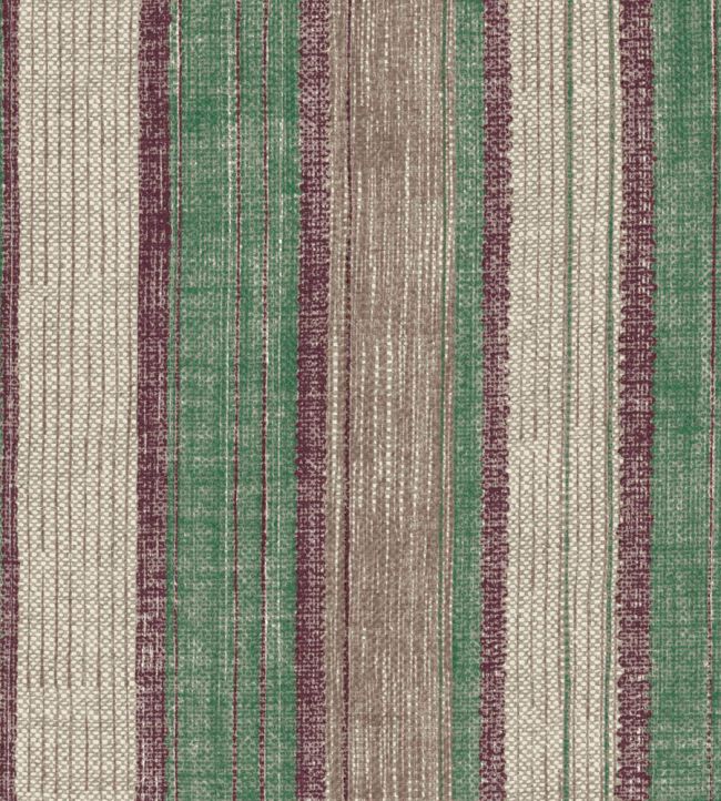 Carskiey Broad Stripe Wallpaper by Fermoie Green/Purple