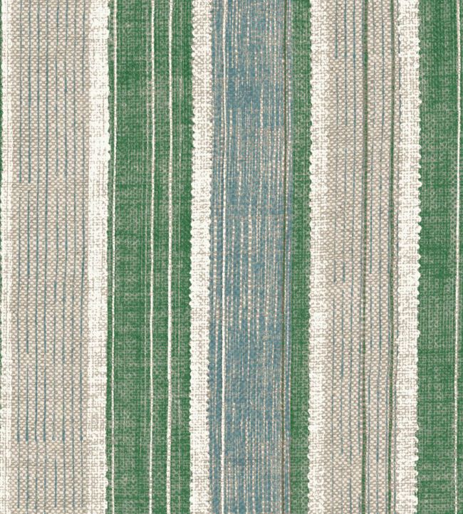 Carskiey Broad Stripe Wallpaper by Fermoie Green/White