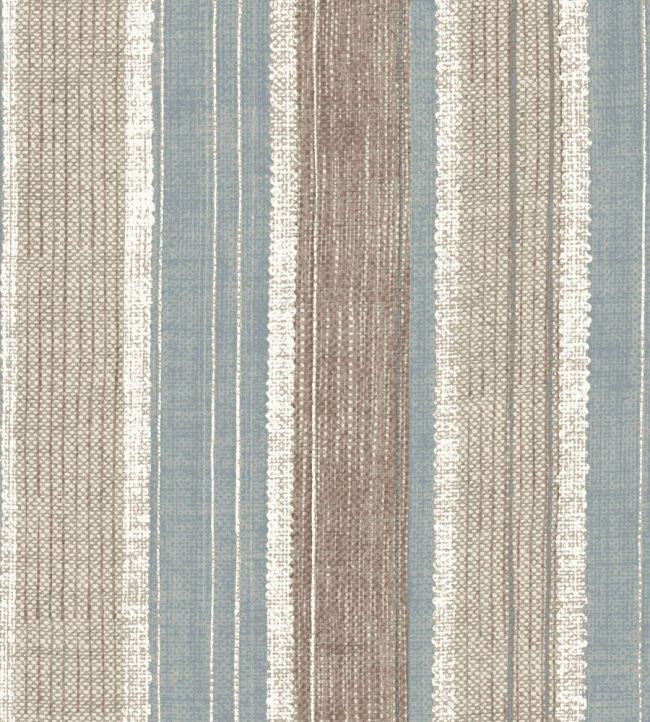 Carskiey Broad Stripe Wallpaper by Fermoie Light Blue/White
