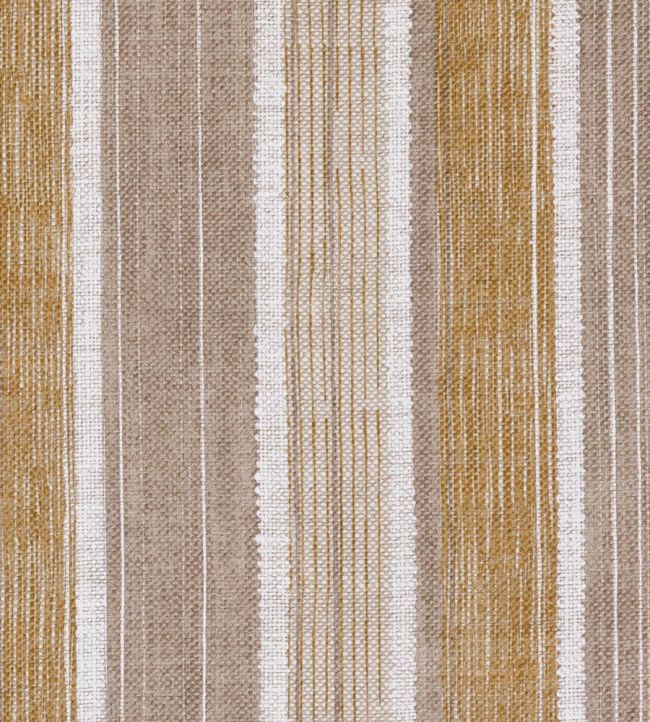 Carskiey Broad Stripe Fabric by Fermoie Neutral/Yellow