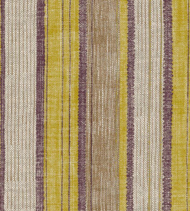 Carskiey Broad Stripe Wallpaper by Fermoie Purple/Yellow