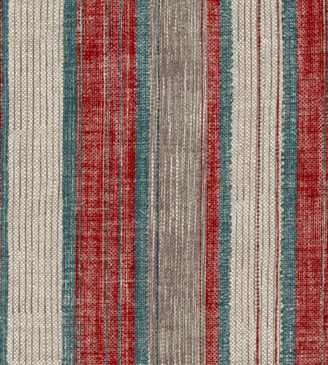 Carskiey Broad Stripe Wallpaper by Fermoie Red/Teal
