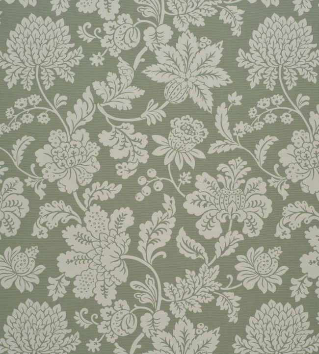 Cartouche Fabric by James Hare Old Green