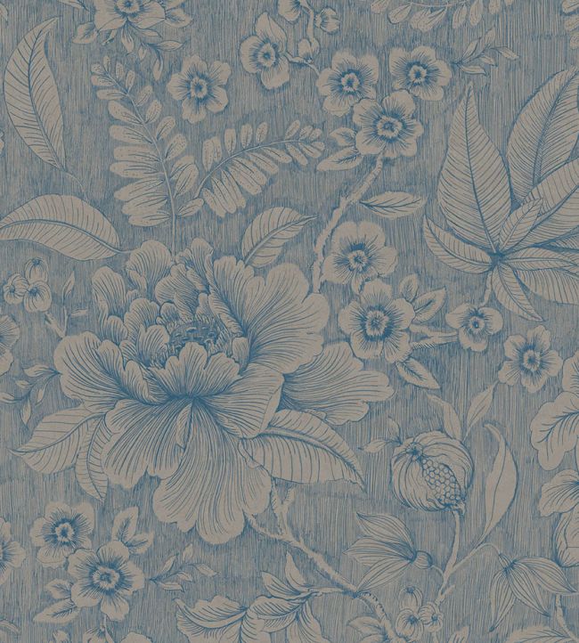 Casa De Fiore Wallpaper by Eijffinger Khaki/Blue