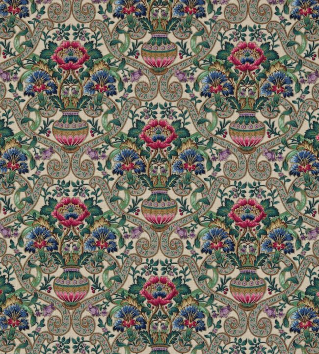 Cascacs Fabric by Sanderson Biscuit/Leaf Green