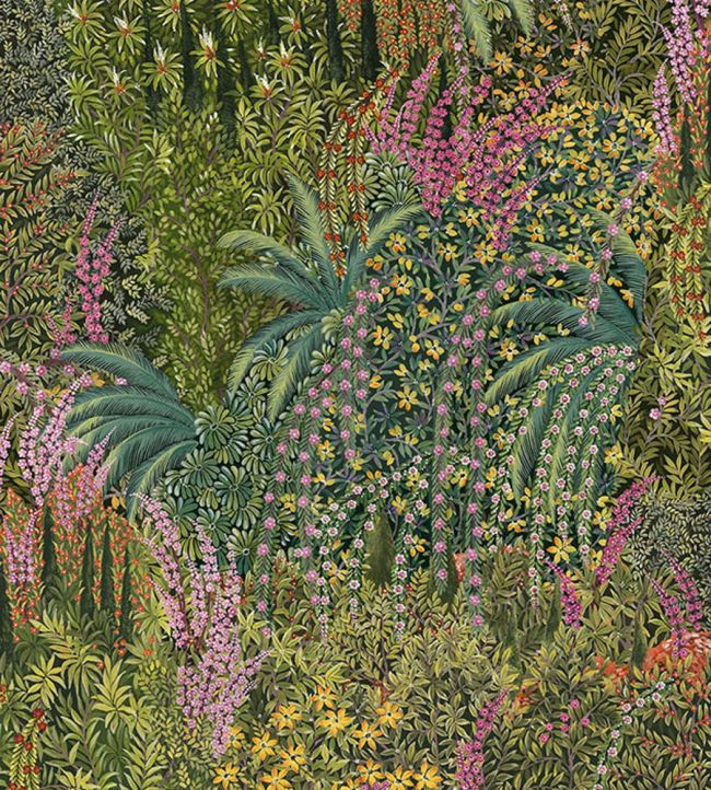 Cascade Velvet Fabric by Cole & Son Leaf Green