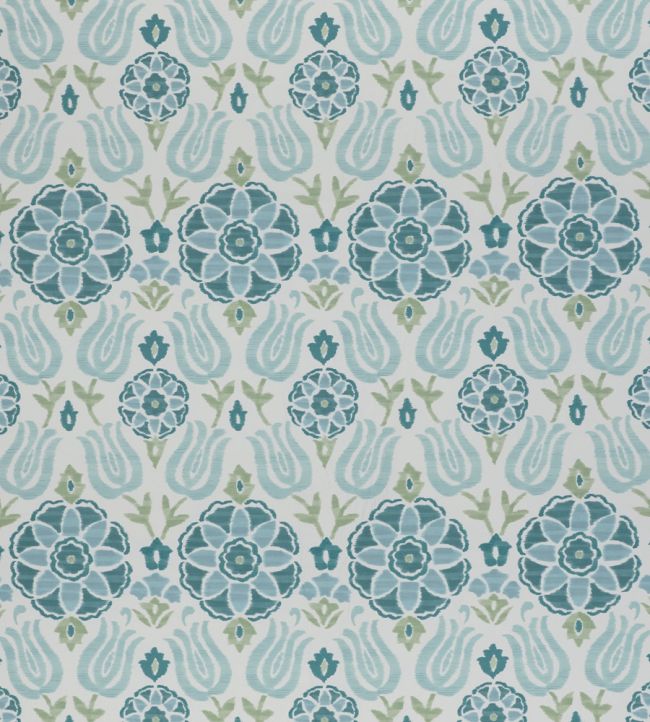 Cassia Fabric by Clarke & Clarke Peacock/Sky