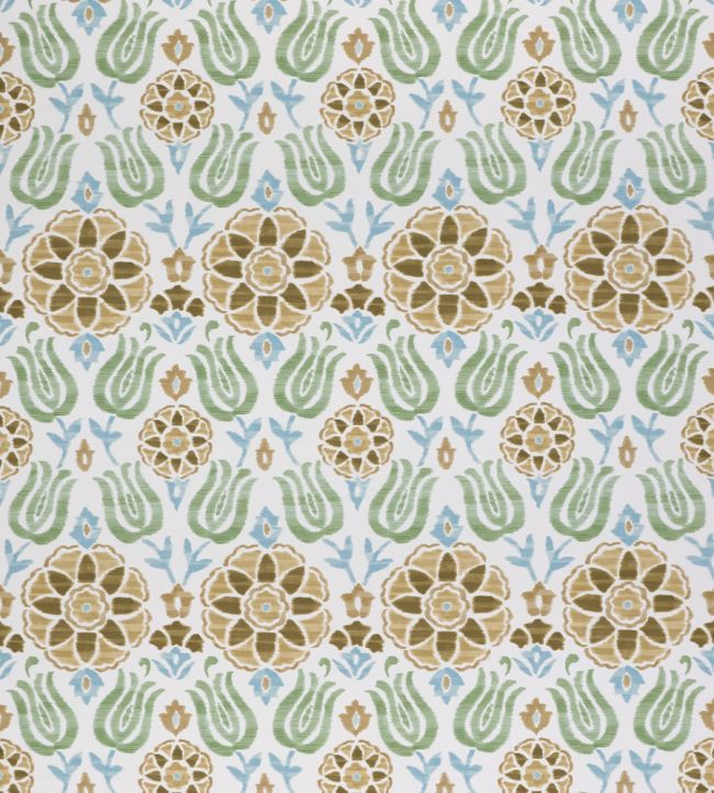 Cassia Fabric by Clarke & Clarke Seafoam/Mustard