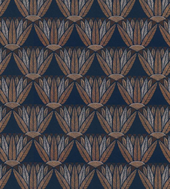Castalia Wallpaper by Casamance Marine/Terracotta