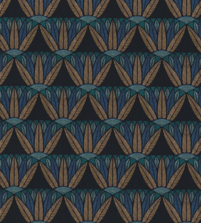 Castalia Wallpaper by Casamance Noir/Topaze