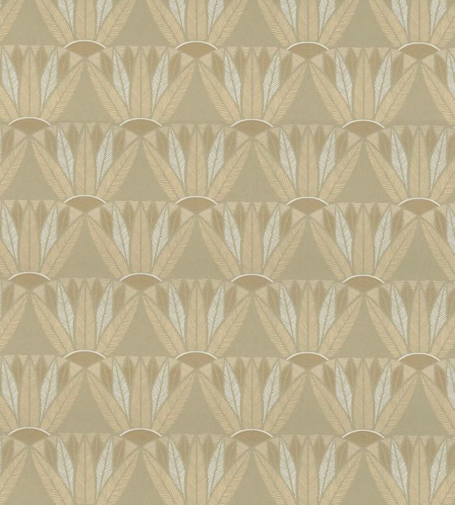 Castalia Wallpaper by Casamance Vert Cendre/Dore