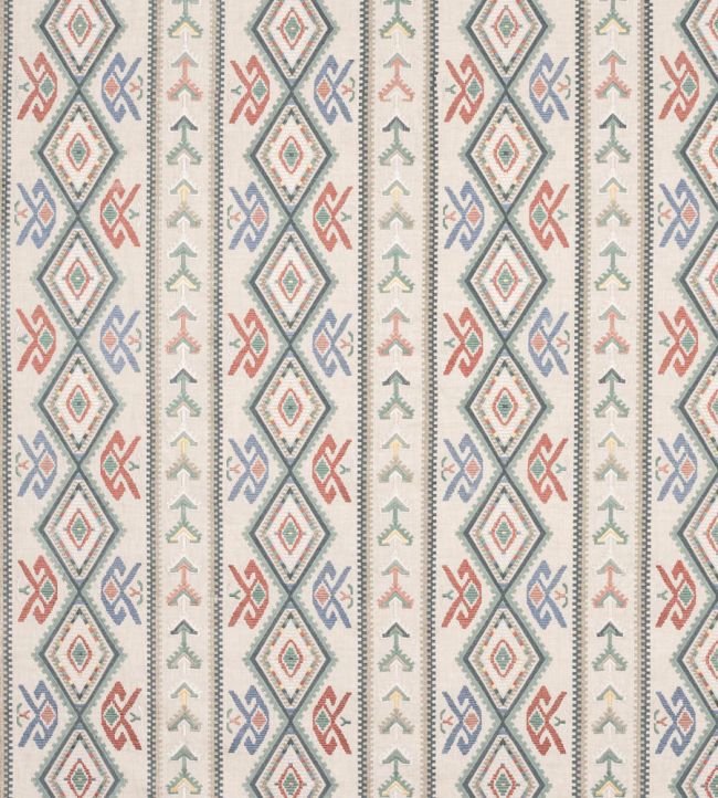 Castille Fabric by Colefax and Fowler Aqua/Coral