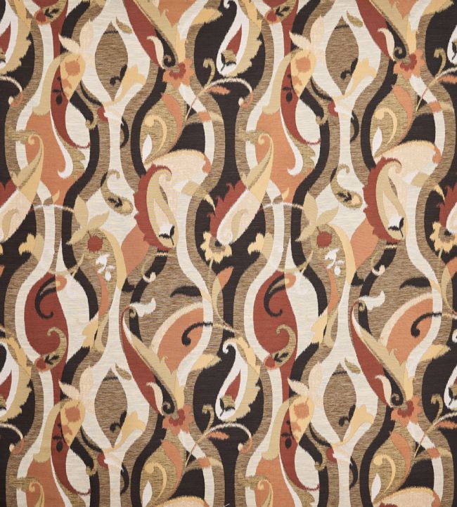 Castillo Fabric by Osborne & Little Charcoal/Terracotta