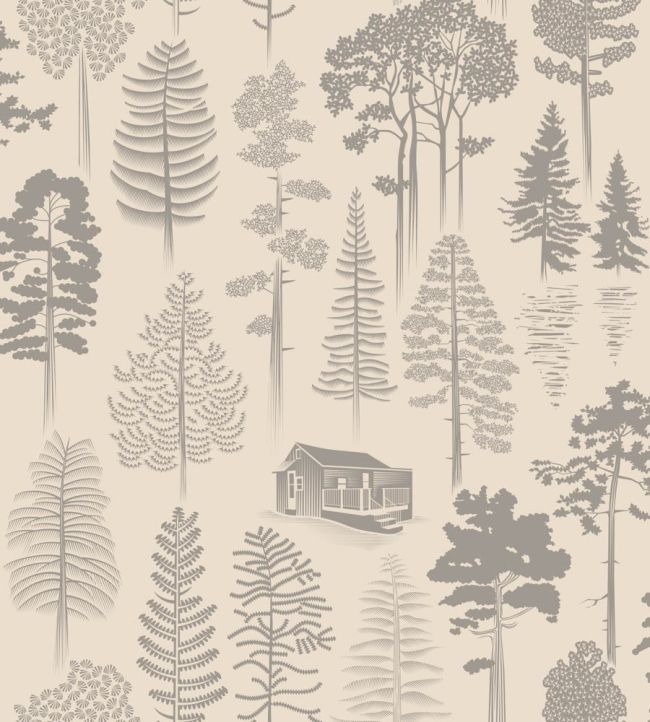 Catskills Wallpaper by Mini Moderns Weathered Cedar