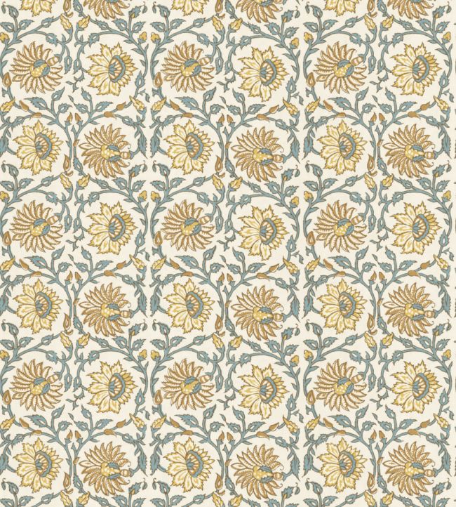 Cecily Wallpaper by GP & J Baker Ochre/Teal