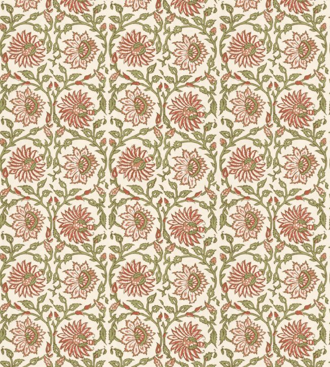 Cecily Wallpaper by GP & J Baker Red/Green