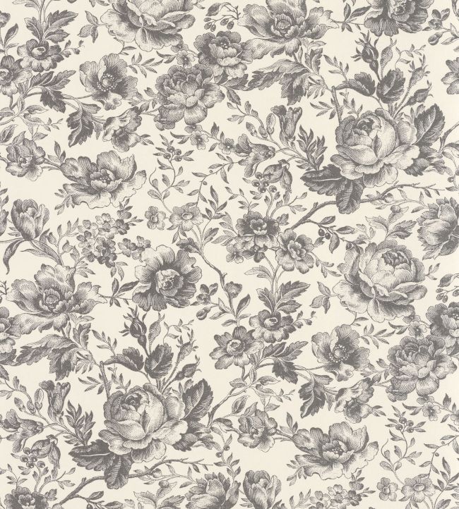 Celestine Wallpaper by Casadeco Noir Fusain