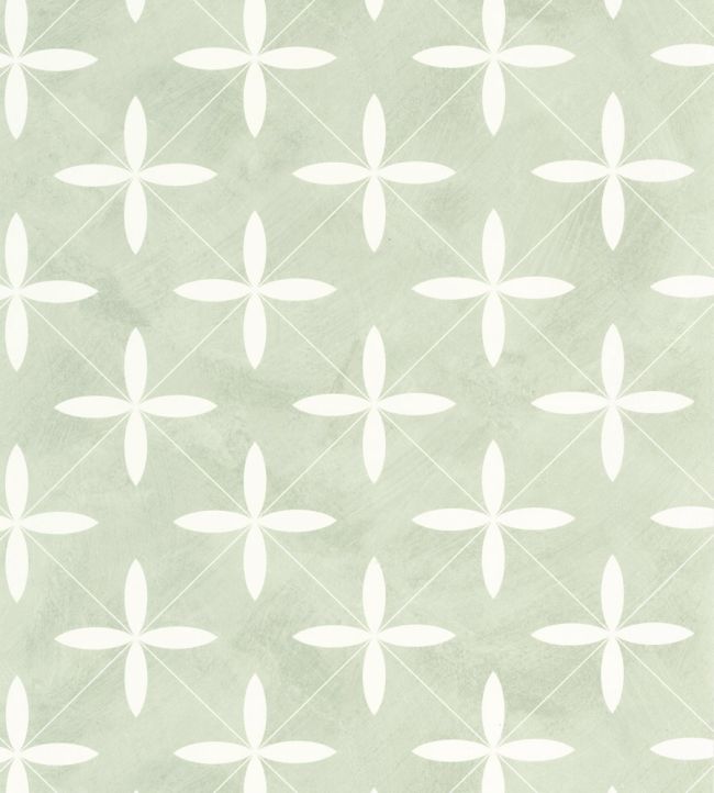 Cement Tiles Wallpaper by Caselio Vert D'eau