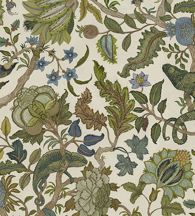 Chameleon Trail Fabric by Josephine Munsey Sage and Green