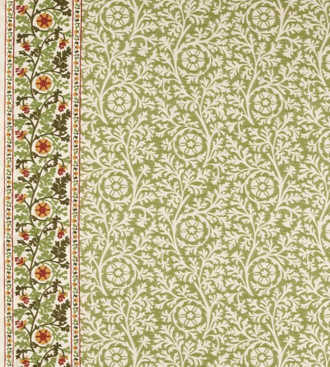 Chamomile Embroidery Fabric by Morris & Co Forest