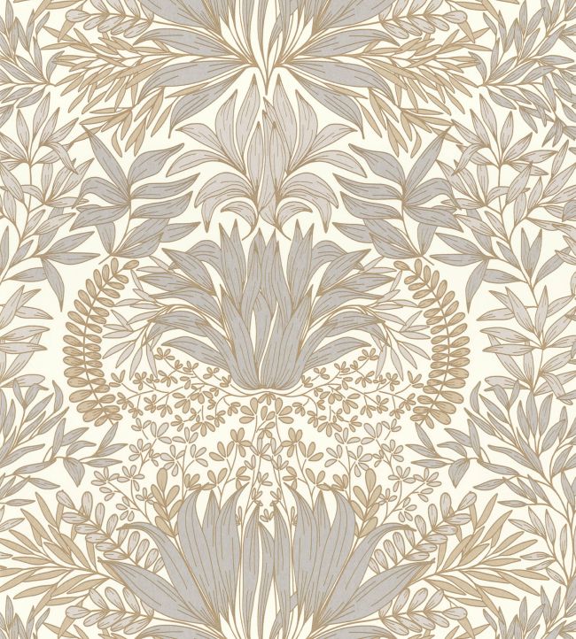 Chardon Wallpaper by Casamance Blanc / Dore