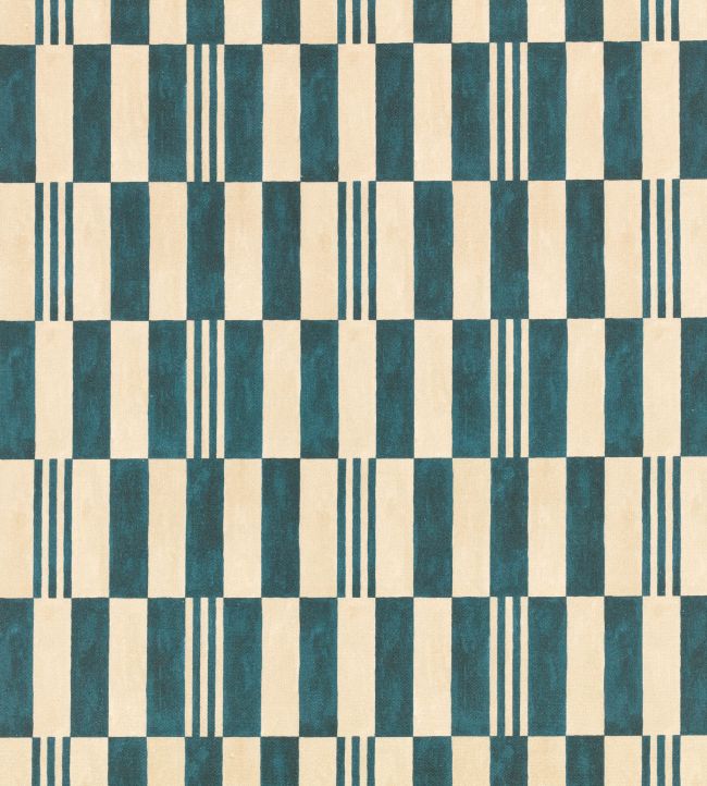 Checkerboard Recycled Fabric by Kirkby Design Kingfisher