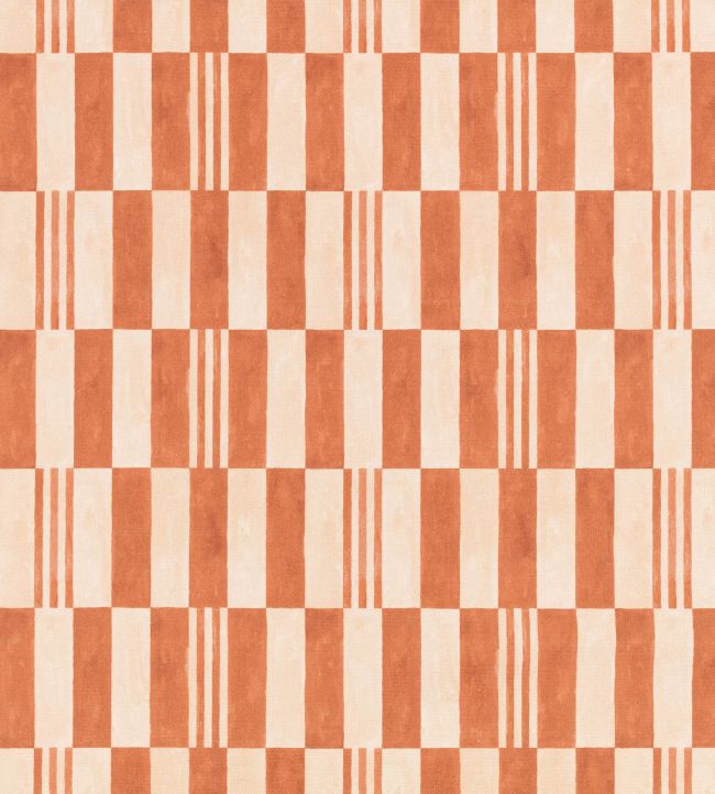 Checkerboard Recycled Fabric by Kirkby Design Terracotta