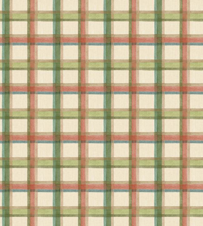 Checkers Wallpaper by George & Minnie Emerald/Tomato