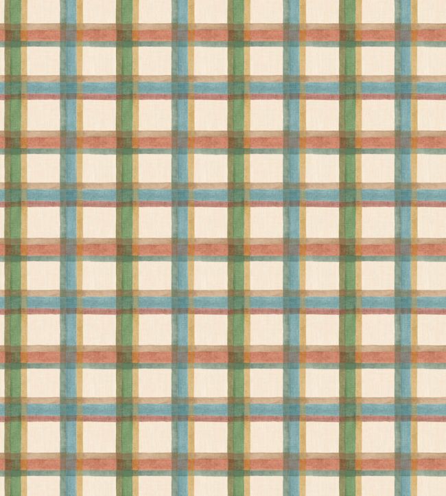 Checkers Wallpaper by George & Minnie Teal/Tomato