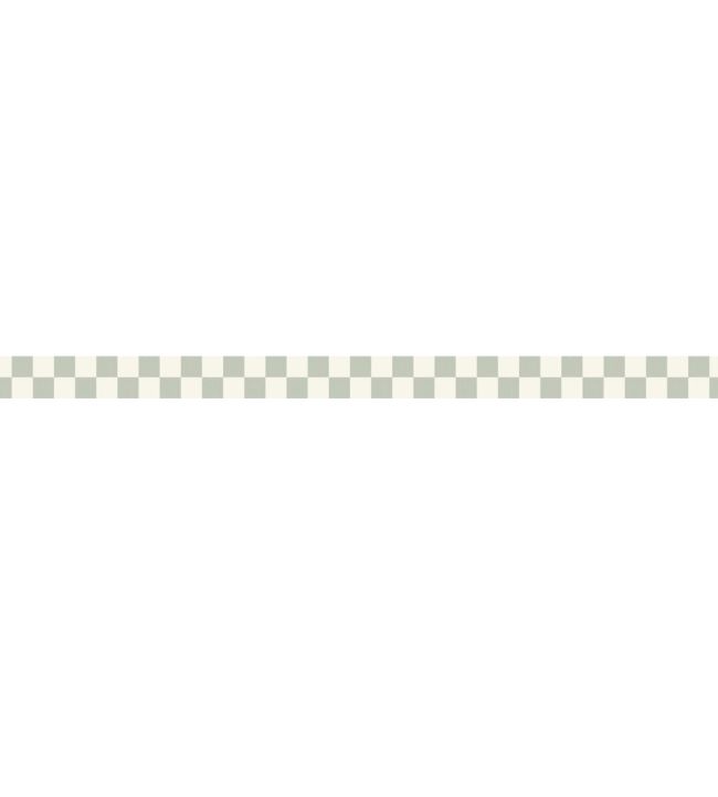 Checks Border Wallpaper by Caselio Vert Amande