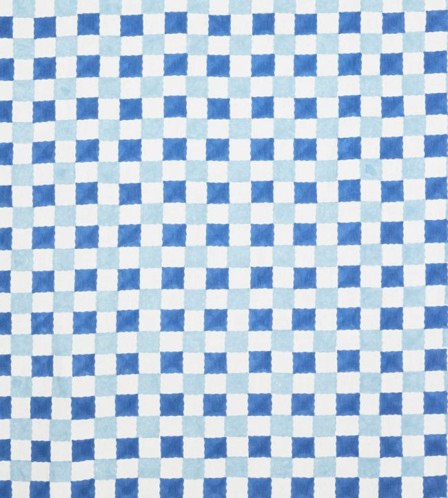 Chequer Fabric by Molly Mahon Blue