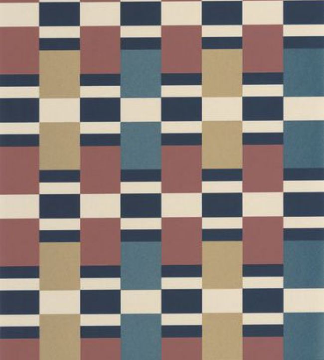Chess Game Wallpaper by Casadeco Bordeaux / Bleu