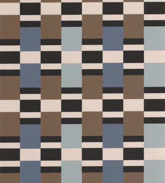 Chess Game Wallpaper by Casadeco Marron / Bleu