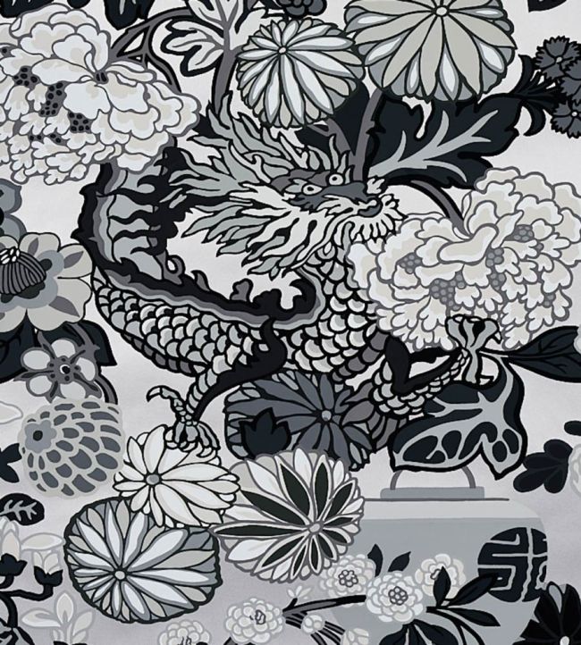 Chiang Mai Dragon Wallpaper by Schumacher Smoke