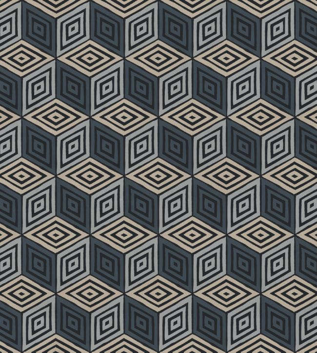 Chiara Mural by Sandberg Dark Blue