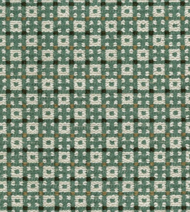 Chiddingstone Fabric by Nina Campbell Teal/Beige/Chocolate